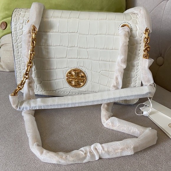 NWT Tory Burch Croc Embossed Convertible Bag - Picture 4 of 9
